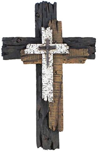 Top Brass Decorative Wall Cross Rustic Multi Layered