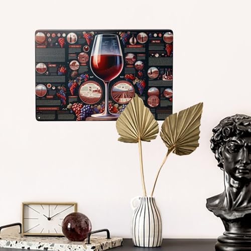 Sommeliers Choice Red Wine Guide Metal Tin Wall Art Sign 55x8inch