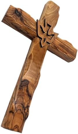Zuluf 78 Inch Olive Wood Dove Cross Wall Decor