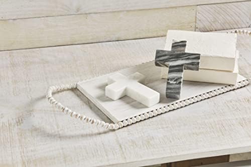 Mud Pie Marble Cross White 6 x 45 Inches 1 Count