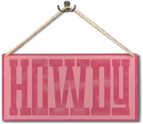 Howdy Sign - Preppy Hot Pink Cowgirl Wall Decor