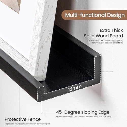 Fun Memories Picture Ledge Shelf Set of 4 Black
