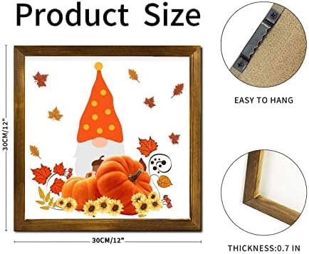 Autumn Pumpkin Gnome Wall Decor 12x12 Inch