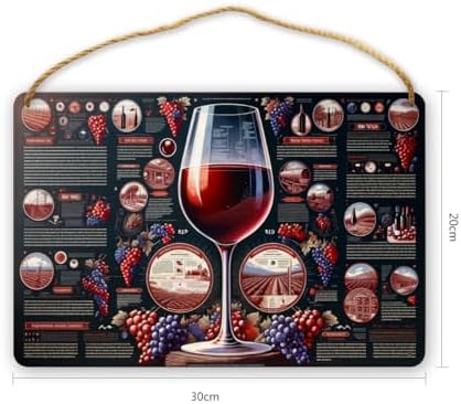 Sommeliers Choice Red Wine Guide Wooden Wall Sign