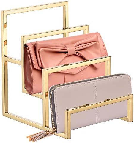Uxcell Clutch Purse Display Stand 3 Layer Gold