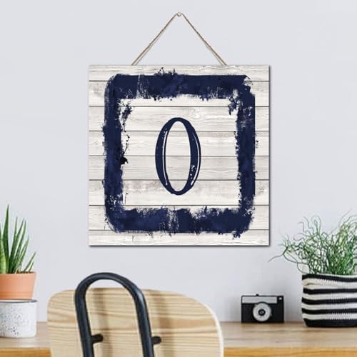 Monogram Letter O Wall Decor Wood Sign 12x12 Inch