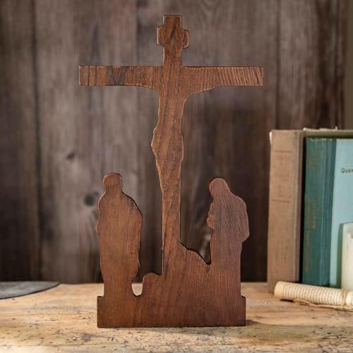 BGCOPPER Standing Crucifix Wall Cross 10 Inch