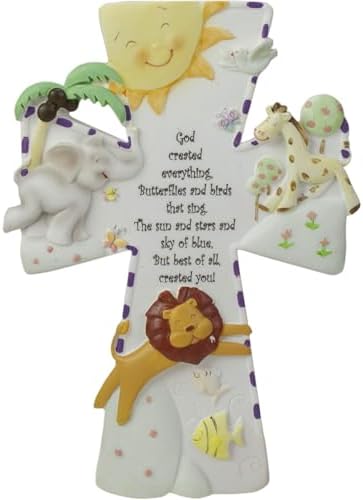 God Created Everything 7 Inch Wall Cross Decor