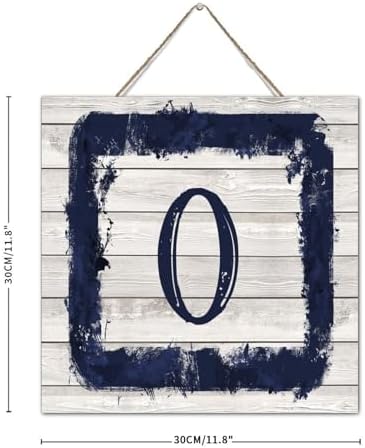 Monogram Letter O Wall Decor Wood Sign 12x12 Inch