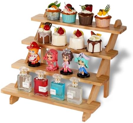 4 Tier Wooden Cupcake Display Stand with Risers