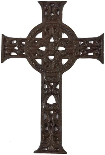 Juvale Dark Bronze Wrought Iron Celtic Cross Wall Decor