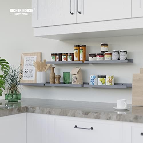 RICHER HOUSE Floating Wall Shelves Set - Grey