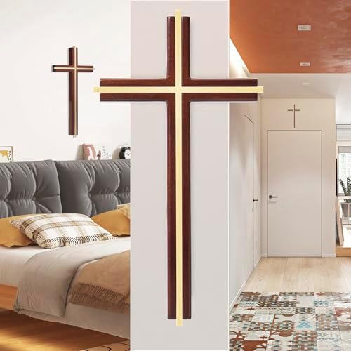 ACHIBANG 10 Inch Wooden Wall Cross for Home Decor