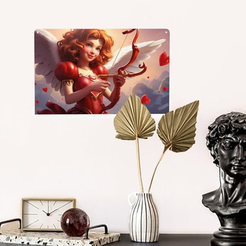 Enchanting Cupid Charm Tin Sign 12x8inch
