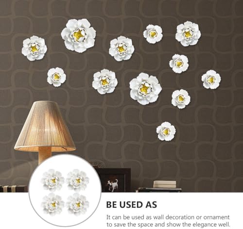 Beavorty 3D Ceramic Flower Wall Art Decor