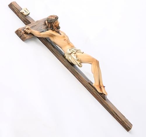 BC Catholic Crucifix Wall Cross 10 Inch Renaissance Sculpture