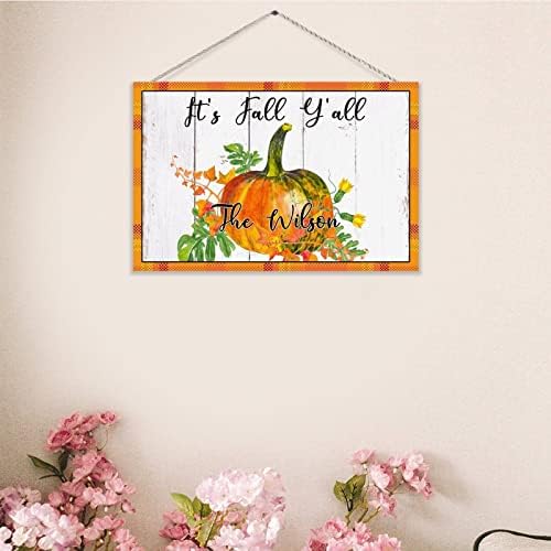 Personalized Wood Sign Fall Pumpkin Its Fall Yall Door Welcome Sign