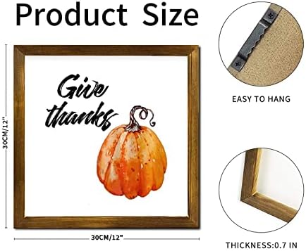 Thanksgiving Day Wood Framed Sign 12x12 Inch