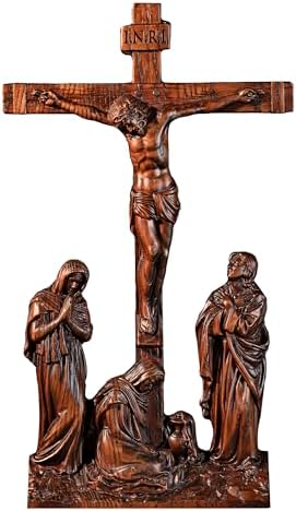 BGCOPPER Standing Crucifix Wall Cross 10 Inch