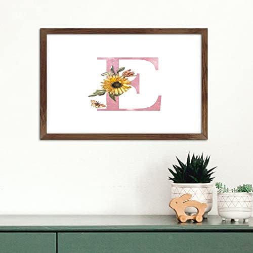 Nintydays Pink Monogram Initial Letter E Wooden Wall Sign