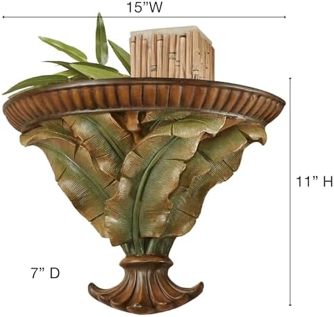 Touch of Class Bamboo Tropics Wall Shelf - Brown Green Russet