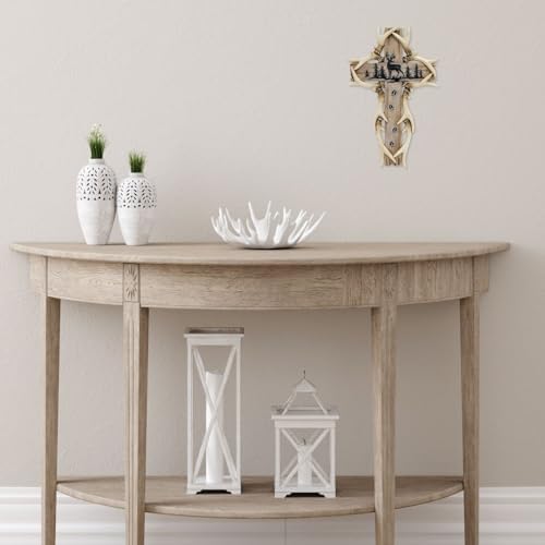 Rustic Deer Antler Wall Hanging Cross Decor