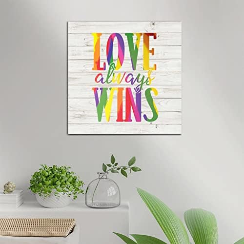 Pride Parade Love Always Wins Wood Signs 8x8