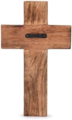 NIRMAN Mango Wood Religious Cross Wall Hanging Decor