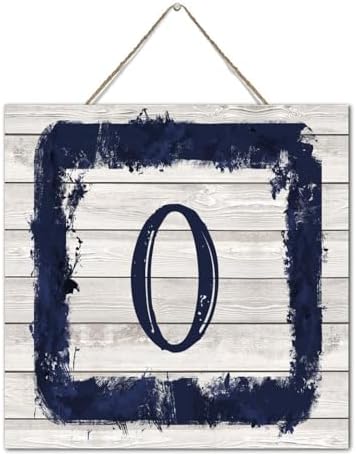 Monogram Letter O Wall Decor Wood Sign 12x12 Inch