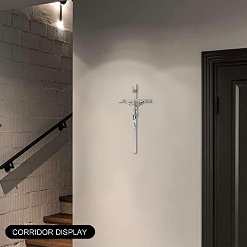 VINETEN 8 Inch Silver Crucifix Wall Cross