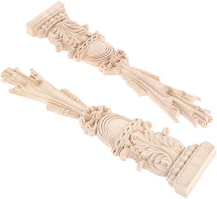 MUXSAM Wooden Carved Onlays 2-Pack for Decor