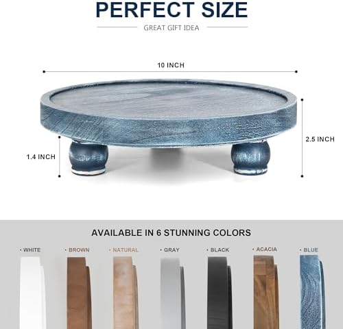 EOSAHR Blue Wood Display Risers for Home Decor