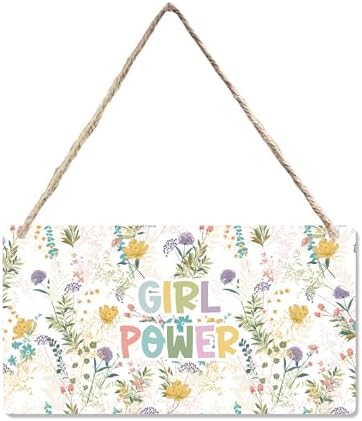 CGBHW Floral Wooden Sign for Girls Room