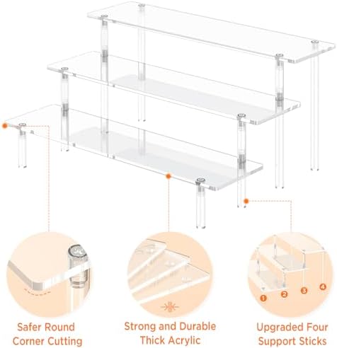 3 Tier Acrylic Display Risers for Home Dcor