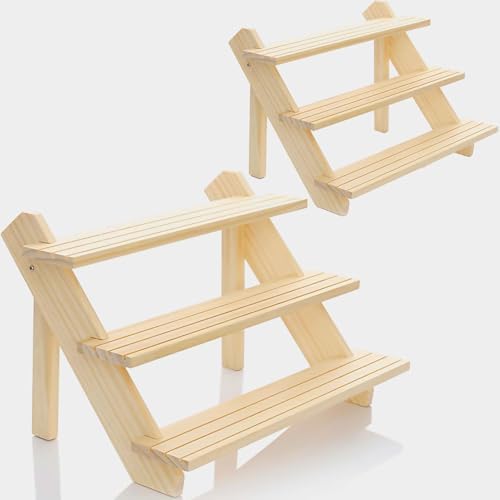 LUBANHAND 3 Steps Display Riser 2pcs Earring Showcase Stand