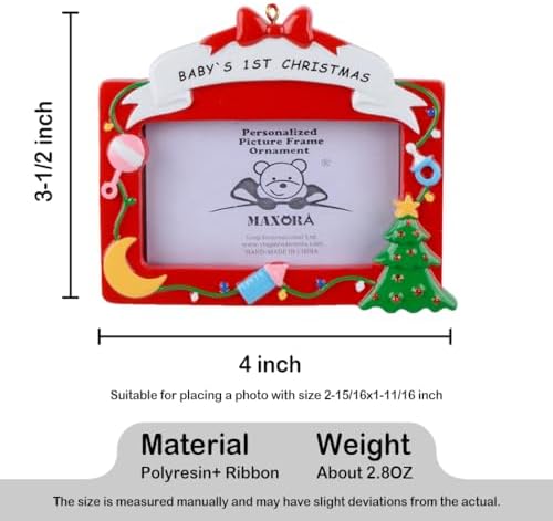 Babys First Christmas Personalized Photo Ornament Frame