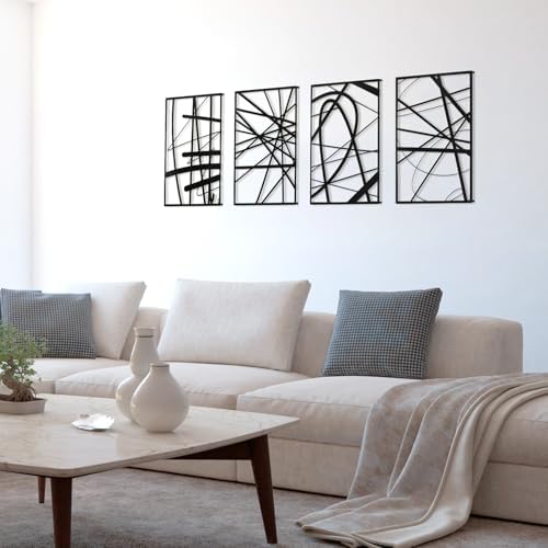 Art3dwallpanels Black Abstract Wall Art 4 Pack