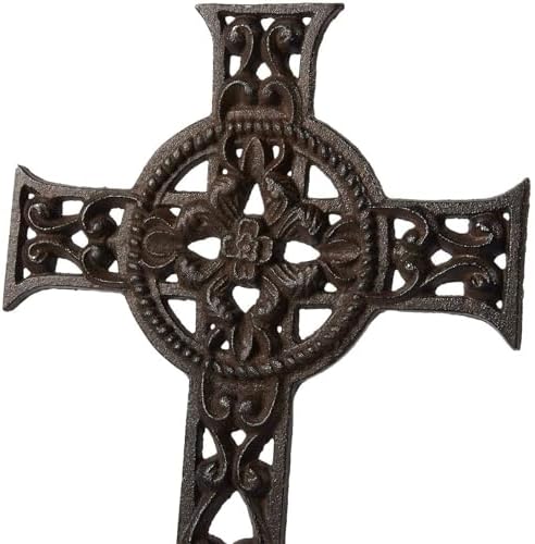 Juvale Dark Bronze Wrought Iron Celtic Cross Wall Decor