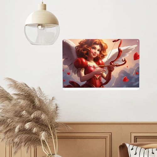 Enchanting Cupid Charm Tin Sign 12x8inch
