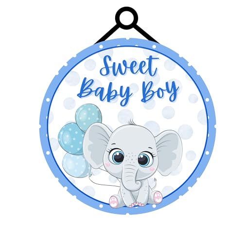 Sweet Baby Boy Elephant Decor Sign