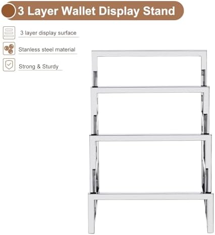 Uxcell Clutch Purse 3 Layer Display Stand - Silver 2Pcs