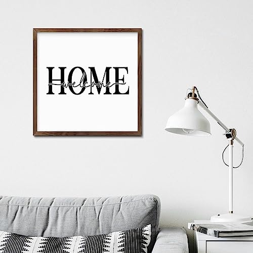 Farmhouse Wood Framed Welcome Home Sign 12x12in 1