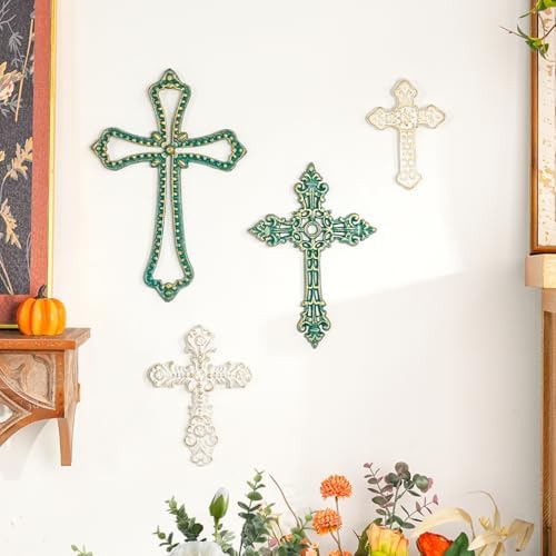 Sungmor 4PC Embossed Cast Iron Wall Cross Decor