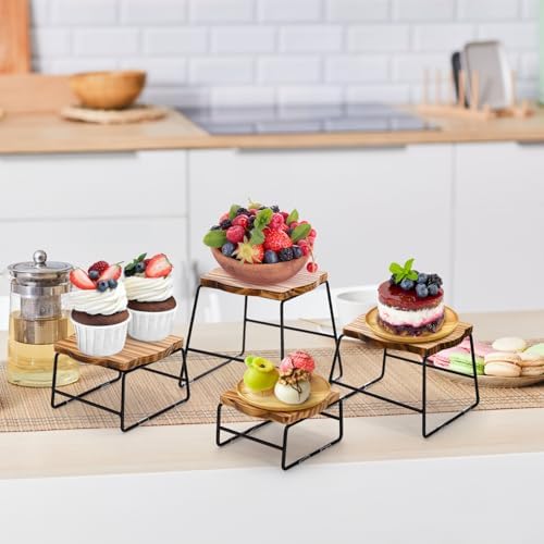 ZENFUN 4 Piece Wood Buffet Risers Set
