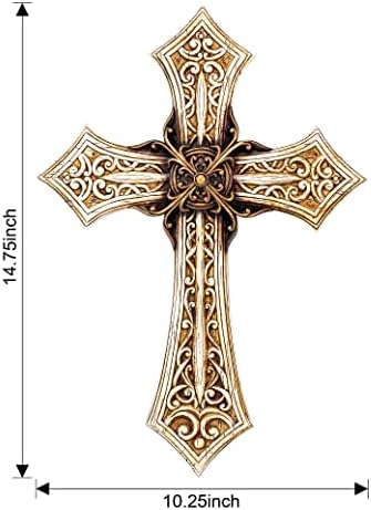 Eagrafts Rustic Layered Resin Wall Cross White
