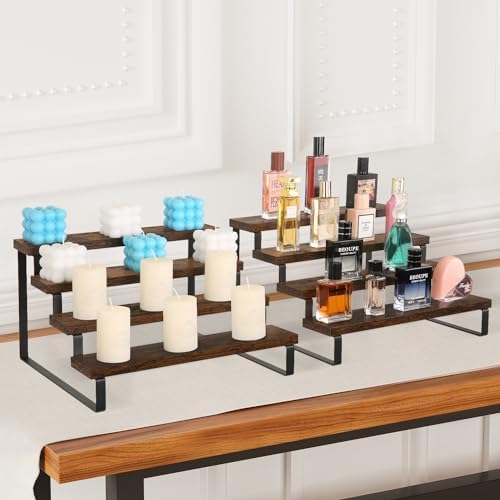 Yinmit 4 Tier Wooden Riser Stand 2 Pack