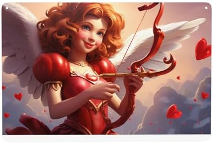 Enchanting Cupid Charm Tin Sign 12x8inch