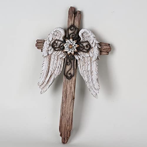 BC Home Decor Angel Wings Cross Wall Dcor