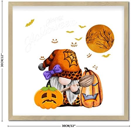 Fall Gnome Halloween Wood Sign 12x12in