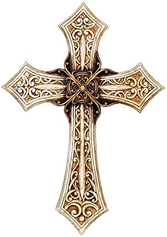Eagrafts Rustic Layered Resin Wall Cross White